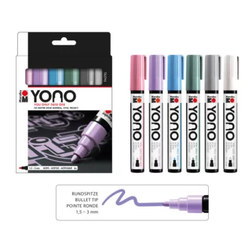 Marabu YONO Marker akrilfilc szett - PASTEL, 6 x 1,5-3 mm