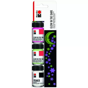   Marabu Glow in the Dark set vopsea fosforescenta - 'Dream', 3 x 15 ml