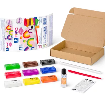  FIMO Soft set de argilă polimerică – 9 x 25 g, culori asortate + accesorii