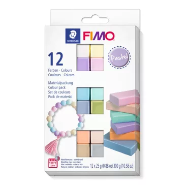   FIMO Soft set de argilă polimerică – 12 x 25 g, culori pastelate