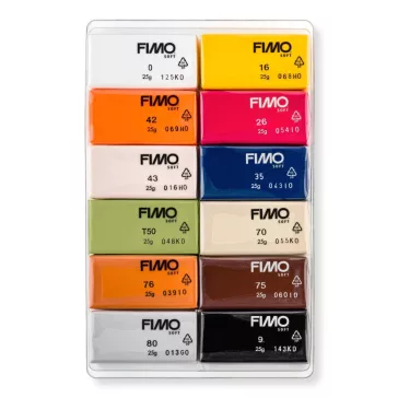   FIMO Soft set de argilă polimerică – 12 x 25 g, culori naturale