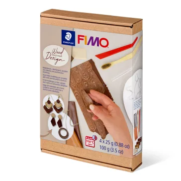   FIMO Soft set de argilă polimerică – 4 x 25 g, efect lemn