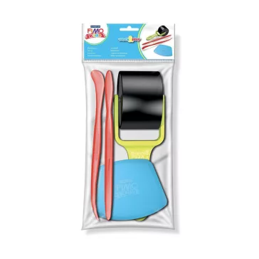   FIMO Kids set cuțite pentru argilă, de modelare și de întins pentru copii - plastic, 4 buc.