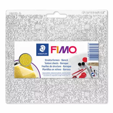   FIMO placă pentru texturare argilă - 15,5 cm x 16,5 cm, baroc