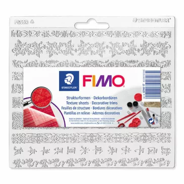   FIMO placă pentru texturare argilă - 15,5 cm x 16,5 cm, bordură
