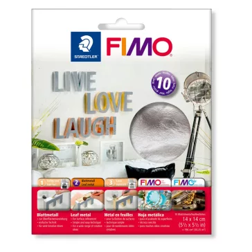   FIMO folie decorativă metalizată - 14x14 cm, 10 buc./pachet, argintiu