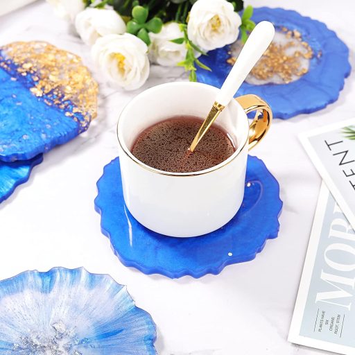 Let's Resin set rășină epoxidică pentru suporturi – 500 ml, cu matrițe și pigmenți perlați