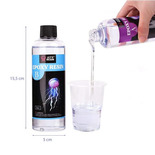 Let's Resin set rășină epoxidică pentru suporturi – 500 ml, cu matrițe și pigmenți perlați