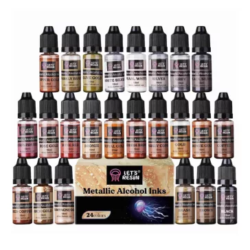   Let's Resin Metallic Alcohol Ink set – efect metalic, 24 x 10 ml