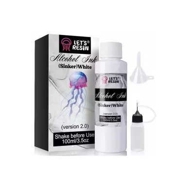 Let's Resin alcohol ink – alb scufundător, 100 ml