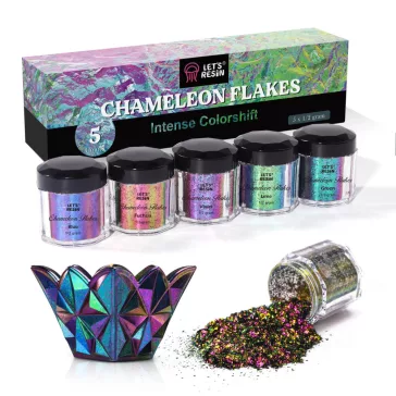   Let's Resin – Set de sclipici cu efect camaleon – 5 x 0,5 g, nuanță liliachie