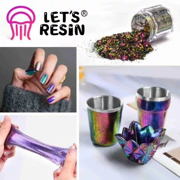   Let's Resin – Set de sclipici cu efect camaleon – 5 x 0,5 g, nuanță liliachie
