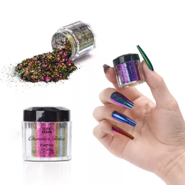   Let's Resin – Set de sclipici cu efect camaleon – 5 x 0,5 g, nuanță liliachie