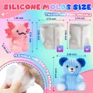 matriță silicon ursuleț și axolotl Let's Resin 2 buc.