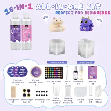 Let's Resin set de început Squishy – 16 piese