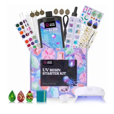   Let's Resin set rășină UV pentru realizarea bijuteriilor - 250 g, 153 buc, cu unelte și multe accesorii
