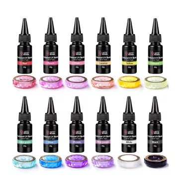   Let's Resin set rășină UV colorată - 12 culori, 12 × 20 g