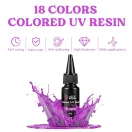 Let's Resin Set Rășină UV Colorată - Culori mai închise, 18 x 20 g