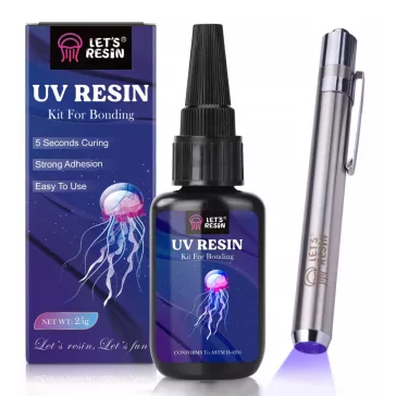   Let's Resin adeziv din rășină UV - cu întărire rapidă, cu lampă UV, 30 g