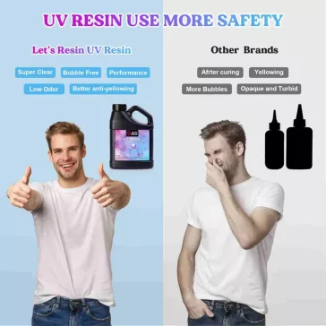 Let's Resin rășină UV - tip tare, 1000 g, cu unelte