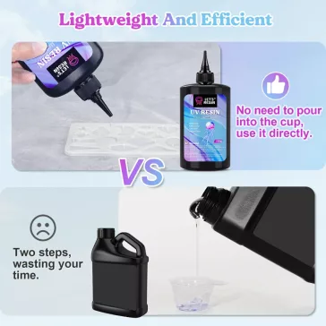   Let's Resin rășină UV - tip tare, 200 g, cu lampă UV și accesorii