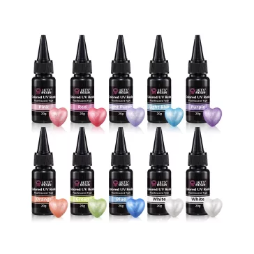   Let's Resin Set Rășină UV Colorată - Culori Perlate, 10 x 20 g
