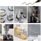 Let's Resin set de 6 markere cu efect metalic cromat - auriu și argintiu