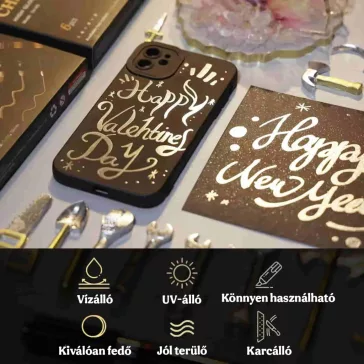   Let's Resin set de 6 markere cu efect metalic cromat - auriu și argintiu