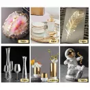 Let's Resin set de 6 markere cu efect metalic cromat - auriu și argintiu
